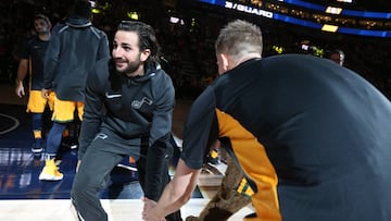 Ricky Rubio es presentado antes del Jazz-Bucks.