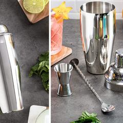 Esta coctelera con vaso medidor de acero es perfecta para preparar tus cocteles favoritos