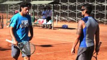 Gonzalo Lama y Marcelo Ríos, en la práctica de la jornada de hoy.