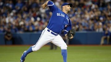 Con los Blue Jays, Estrada pudo lograr victoria en los playoffs. 