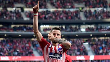 Saúl celebra su gol al Villarreal, el 2-0, la prueba de que el cholismo ha regresado al Atlético de Madrid.