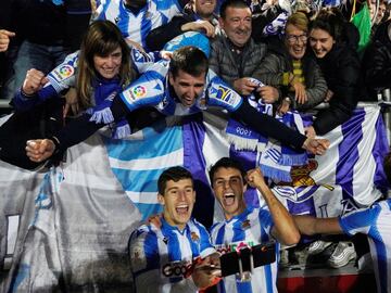 Los jugadores de la Real Sociedad celebraron el pase a la final de la Copa del Rey.