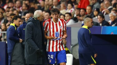 Momento en el que Le Normand se retira lesionado en el Atlético-Union SG.
