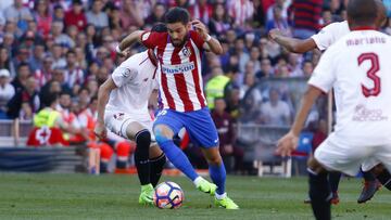 Carrasco en el partido ante el Sevilla. 