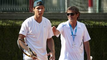 Francis Roig, junto a Rafa Nadal durante un entrenamiento en una imagen de archivo.