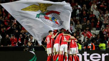 El Benfica, en un partido de Europa League.