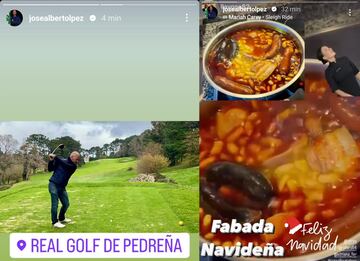 Golf y fabada, las navidades públicas de José Alberto.