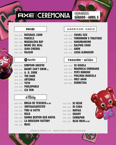Festival Ceremonia 2025: cartel completo, line up, artistas y quién toca cada día