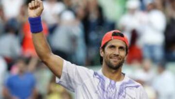 Fernando Verdasco, feliz tras su victoria sobre Rafa Nadal.