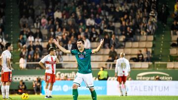 Álex López, en un partido del Racing de Ferrol.