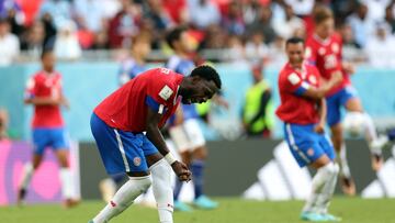 Soccer Football - FIFA World Cup Qatar 2022 - Group E - Japan v Costa Rica - Ahmad Bin Ali Stadium, Al Rayyan, Qatar - November 27, 2022 Costa Rica's Keysher Fuller celebrates after the match REUTERS/Carl Recine