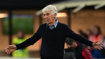 Gian Piero Gasperini durante un partido de Atalanta por Serie A.