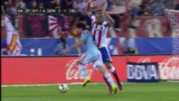 Celta y Atleti piden dos penaltis y Miranda niega el suyo a Nolito