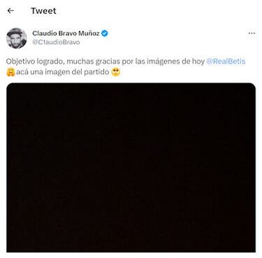 “No hay fotos”: Claudio Bravo se “enojó” con el Betis y luego borró el tuit
