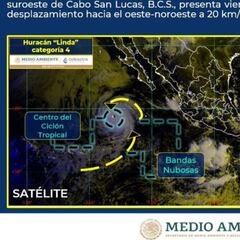 Huracán “Linda” se intensifica a categoría 4, ya se aleja de México