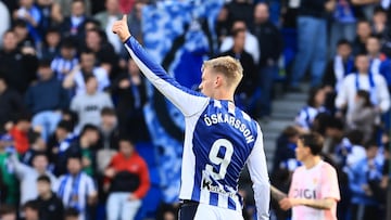 Orri Óskarsson marcó dos goles en el Real Sociedad-Oviedo disputado en Anoeta.