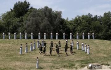 El perfecto ensayo del encendido de la llama olímpica