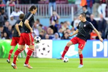 Franck Ribery en el calentamiento.