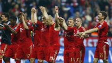 Los jugadores del Bayern celebran su gran triunfo.