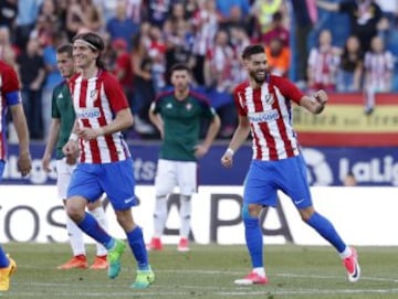 Carrasco celebra el 1-0.