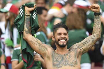 Los rostros de la celebración de México tras vencer a Alemania