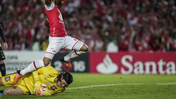 Bogot&Atilde;&iexcl;. 06 de Abril de 2016. En el estadio Nemesio Camacho El Camp&Atilde;&shy;n, Independiente Santa Fe enfrenta a Sport Club Corinthians en el partido de vuelta de la Copa Libertadores 2016. (Colprensa - Mauricio Alvarado)