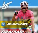 Alberto Contador ya suma un millón de seguidores en Twitter