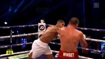 El escandaloso puñetazo con el que Anthony Joshua noqueó a Pulev en el noveno asalto