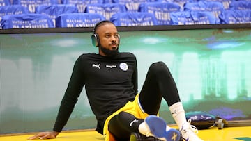 Lorenzo Brown, #4 of Maccabi Playtika Tel Aviv warming up during the 2022/2023 Turkish Airlines EuroLeague Regular Season Round 4 match between Maccabi Playtika Tel Aviv and LDLC Asvel Villeurbanne at Menora Mivtachim Arena on October 20, 2022 in Tel Aviv, Israel.