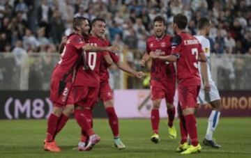 Celebración del gol de Iago Aspas.