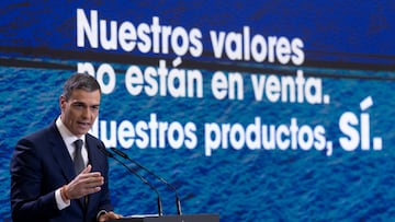 El presidente del Gobierno, Pedro Sánchez, durante una rueda de prensa, en el Complejo de La Moncloa, a 3 de abril de 2025, en Madrid (España). Sánchez comparece, tras haberse reunido con representantes del sector productivo e industrial, para trasladar las medidas del Gobierno ante la imposición de aranceles que anunció su homólogo estadounidense, Donald Trump.
03 ABRIL 2025;ARANCELES;ECONOMÍA;POLÍTICA;SÁNCHEZ;
Eduardo Parra / Europa Press
03/04/2025