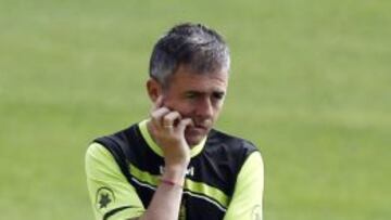 Lucas Alcaraz durante un entrenamiento de esta semana.