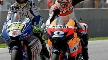 <b>LOS DOS MÁS PROLÍFICOS. </b>Valentino Rossi y Dani Pedrosa son los dos pilotos que más victorias han dado a sus países en la última década.