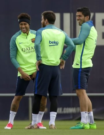 Leo Messi, Neymar y Luis Suárez 