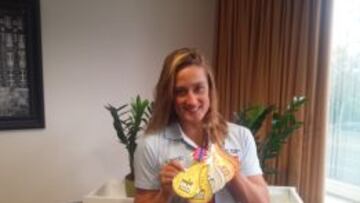 Mireia Belmonte con las seis medallas conquistadas en los europeos de Berl&iacute;n.