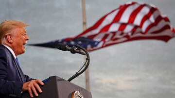 Donald Trump speaks during a campaign rally at Cecil Airport in Jacksonville, Florida, U.S., September 24, 2020. 