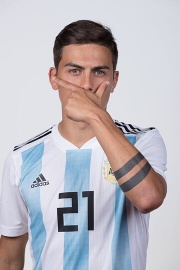 MOSCOW, RUSSIA - JUNE 12: Paulo Dybala of Argentina poses for a portrait during the official FIFA World Cup 2018 portrait session on June 12, 2018 in Moscow, Russia. (Photo by Lars Baron - FIFA/FIFA via Getty Images)