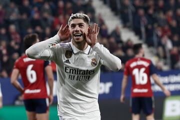 Valverde celebró así su gol.