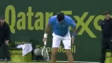 Djokovic mostró así su frustración: pobre raqueta