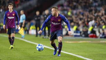 Arthur Melo durante un partido de Champions League.