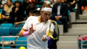 Rafa Nadal, ante Djokovic, en Kazajistán.