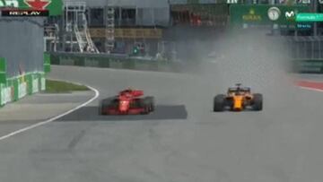 Alonso adelantando a Raikkonen.
