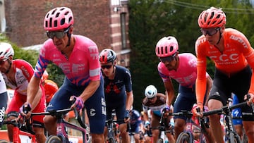 HUY, BELGIUM - SEPTEMBER 30: Rigoberto Uran of Colombia and Team EF Education First Pro Cycling / during the 84th La Fleche Wallonne 2020, Men Elite a 202km stage from Herve to Mur de Huy / @flechewallone / #FlecheWallone / on September 30, 2020 in Huy, Belgium. (Photo by Bas Czerwinski/Getty Images)