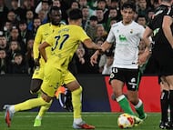 Sergio Martínez, del Racing, contra el Villarreal.