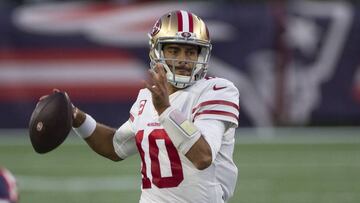 San Francisco generó 197 yardas por tierra, incluidas 112 de Jeff Wilson Jr.; Cam Newton sufre otras tres intercepciones.