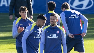 Le Normand, en un entrenamiento del Atlético.