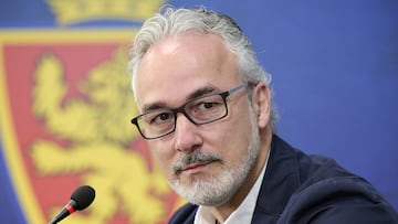Miguel Torrecilla, en la rueda de prensa de esta mañana.