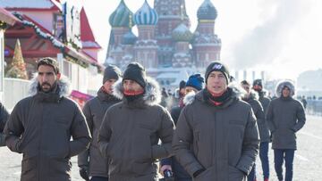 Raúl García, Aduriz, De Marcos, jugadores del Athletic.