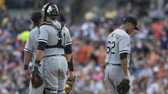 DETROIT, MI - JUNE 05: Starting pitcher Jose Quintana #62 of the Chicago White Sox is pulled from the game in the fifth inning during a MLB game against the Detroit Tigers at Comerica Park on June 5, 2016 in Detroit, Michigan. The Tigers defeated the White Sox 5-2.   Dave Reginek/Getty Images/AFP
 == FOR NEWSPAPERS, INTERNET, TELCOS &amp; TELEVISION USE ONLY ==