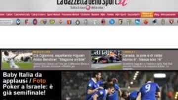 La Gazzetta dello Sport se rinde a la Baby Italia.